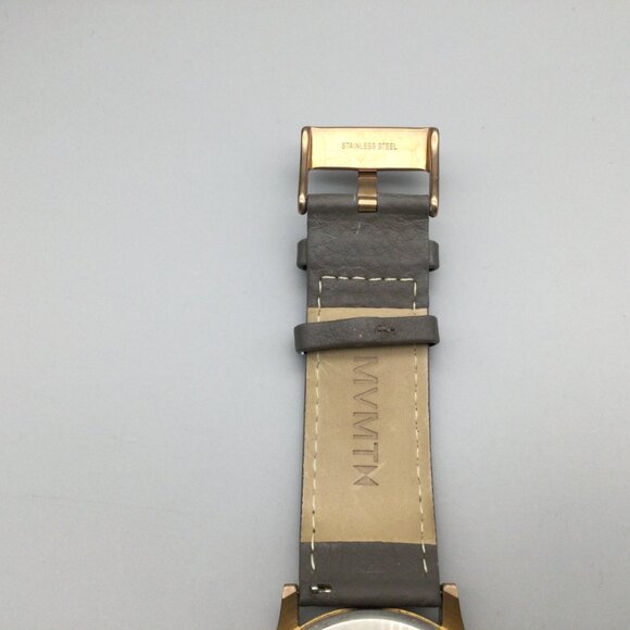 MVMT Classic Watch Men 45mm Gold Tone Date Gray Leather Band New Battery - Picture 12 of 15